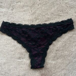 Lace Trim Black and Purple Women's Panties